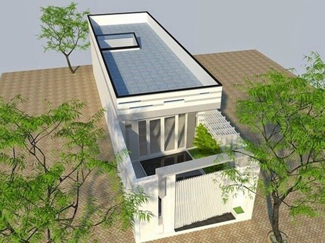 Mẫu thiết kế nhà cấp 4 diện tích 5x16m mái bằng 6