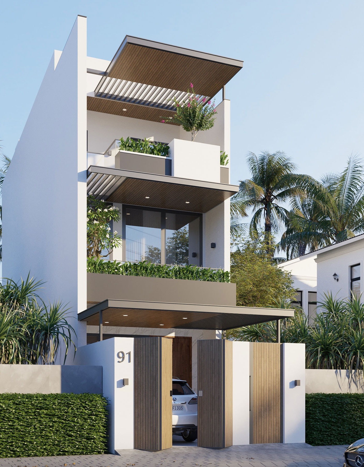 Mẫu thiết kế nhà đẹp 5x22m 3 tầng