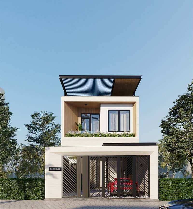 Mẫu thiết kế nhà đẹp 6×20 3 phòng ngủ