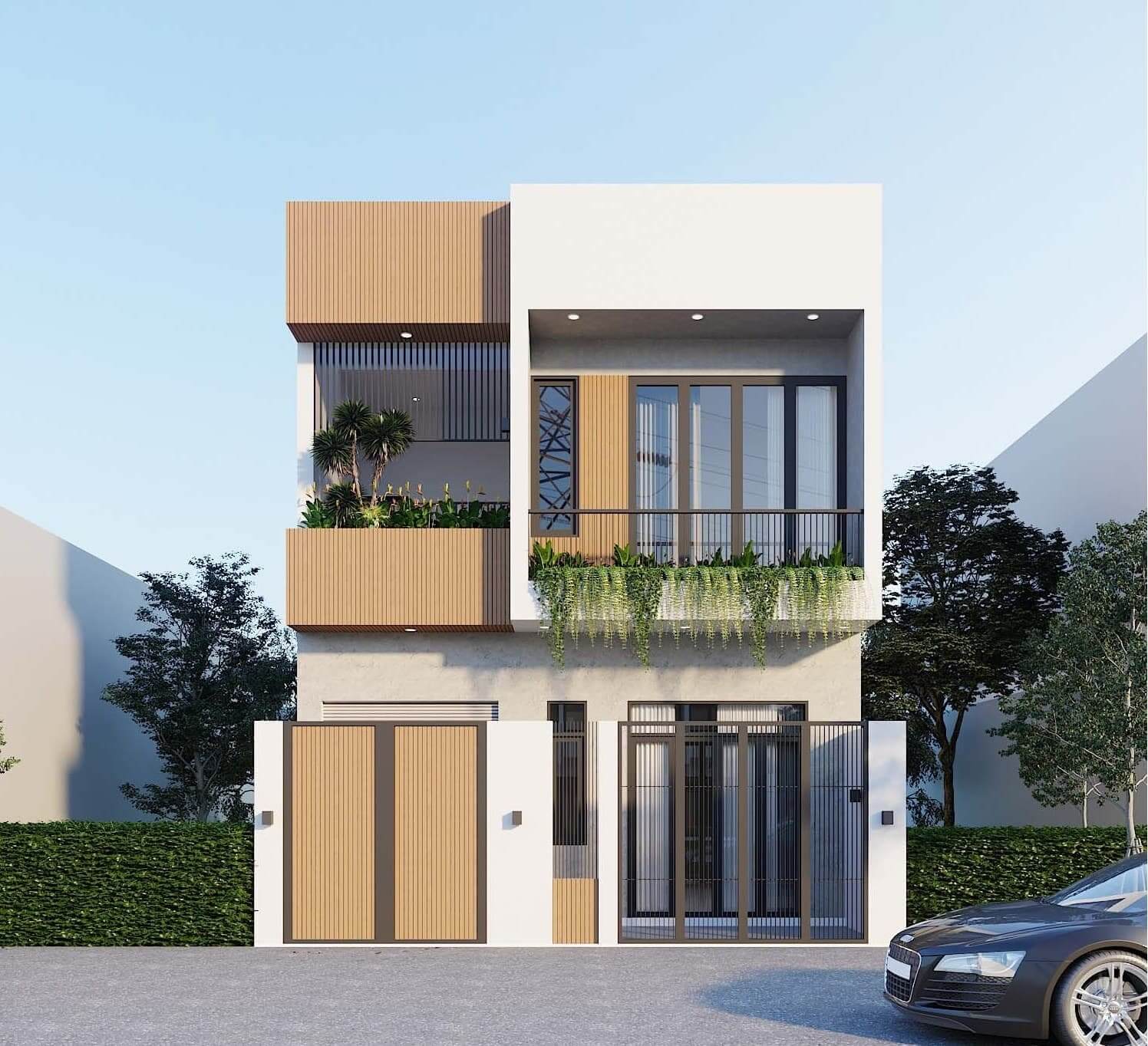 mau-thiet-ke-nha-pho-4x16m-mai-bang-hien-dai-1 Mẫu thiết kế nhà phố 4x16m mái bằng hiện đại