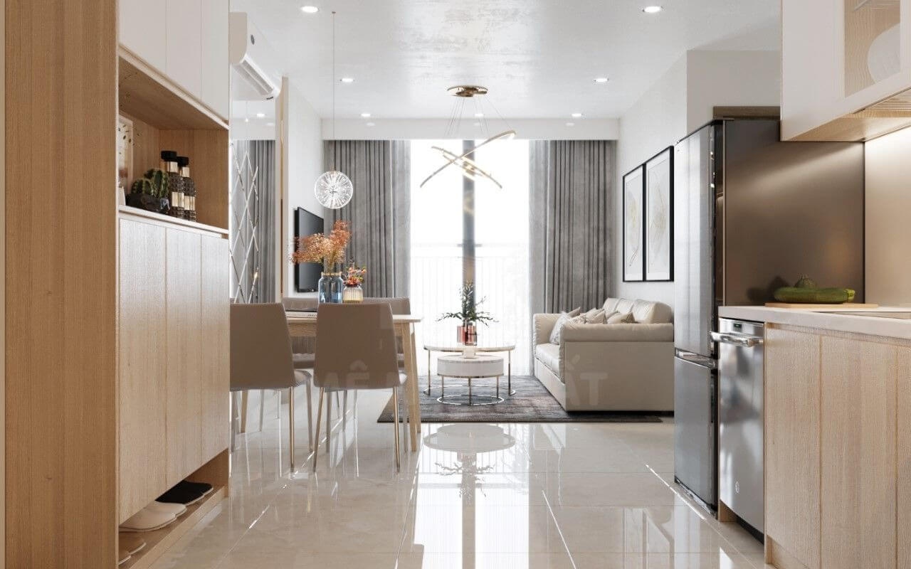 mẫu thiết kế nội thất căn hộ 1 phòng ngủ để đầu tư