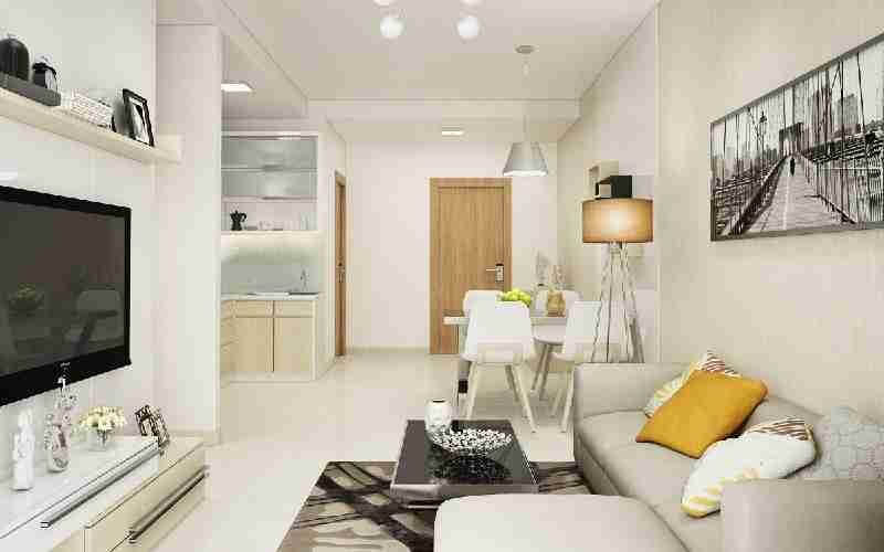 Mẫu thiết kế nội thất chung cư 54m2 1 phòng ngủ