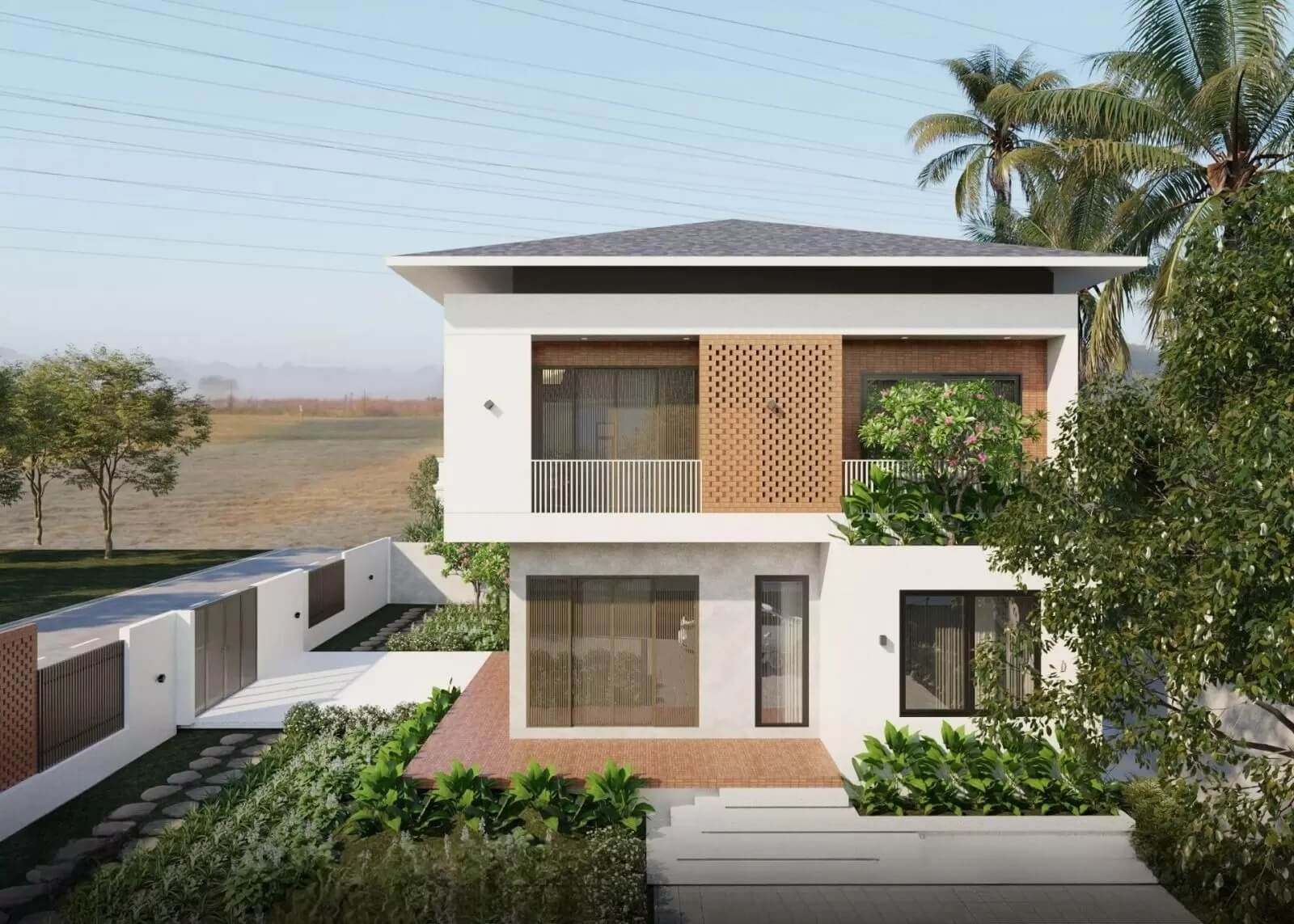 nha-pho-2-tang-7x11m-voi-cac-cua-deu-duoc-lam-bang-nhom-kinh-ket-hop-ban-cong Nhà phố 2 tầng 7x11m với các cửa đều được làm bằng nhôm kính kết hợp ban công