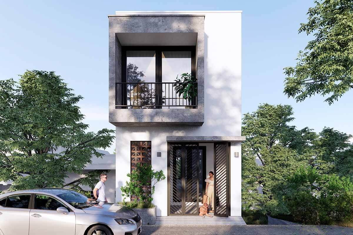 Những mẫu nhà nhỏ đẹp 35m2 2 tầng 1