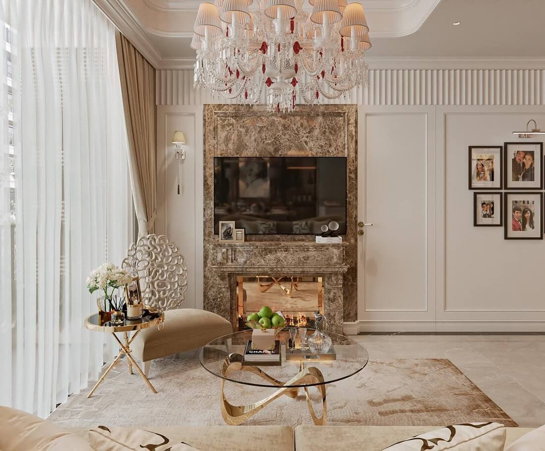 Nội thất căn hộ 105m2 phong cách tân cổ điển 2