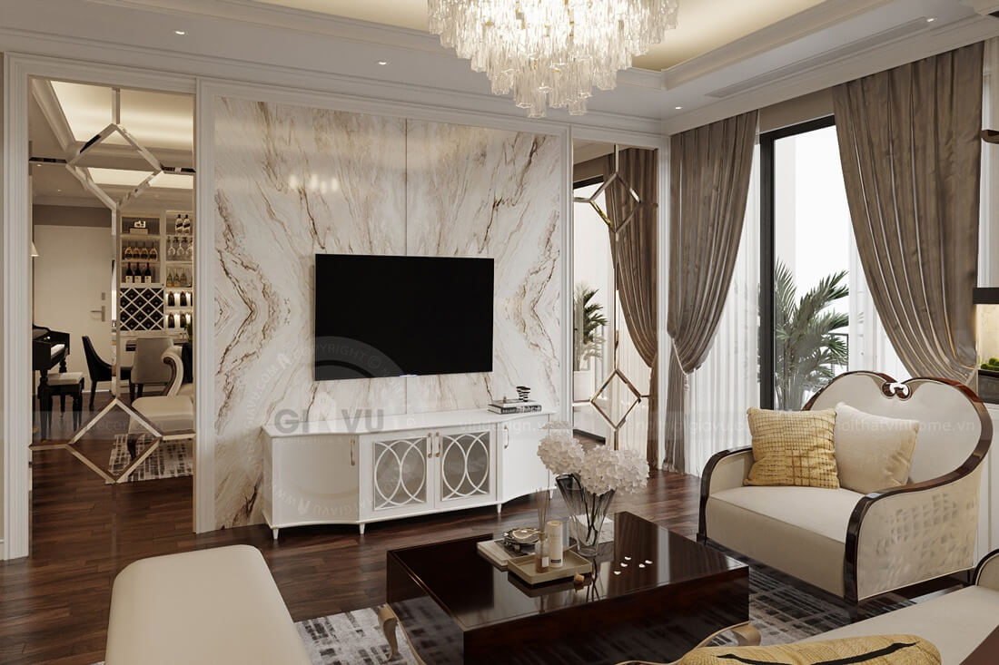 Nội thất căn hộ 105m2 phong cách tân cổ điển 3