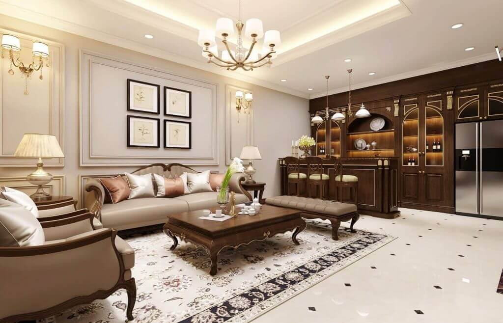 Nội thất căn hộ 105m2 phong cách tân cổ điển 4