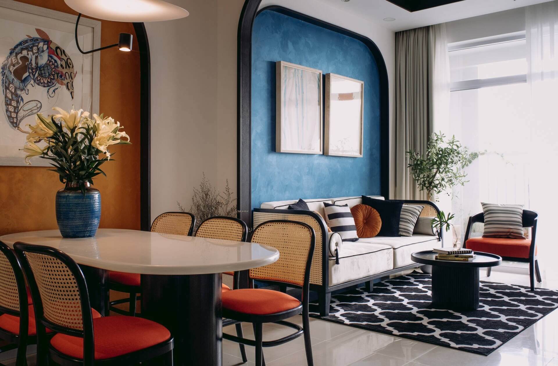 Nội thất căn hộ 90m2 theo phong cách Indochine