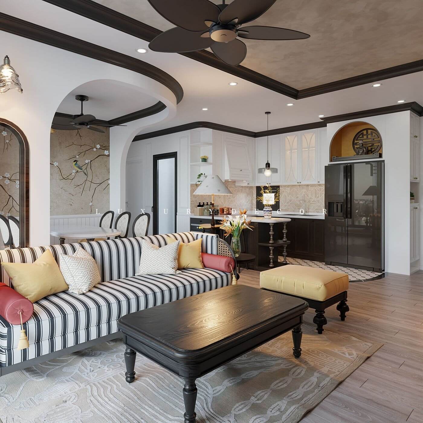 noi-that-chung-cu-77m2-phong-cach-indochine-3 Nội thất chung cư 77m2 phong cách Indochine 3