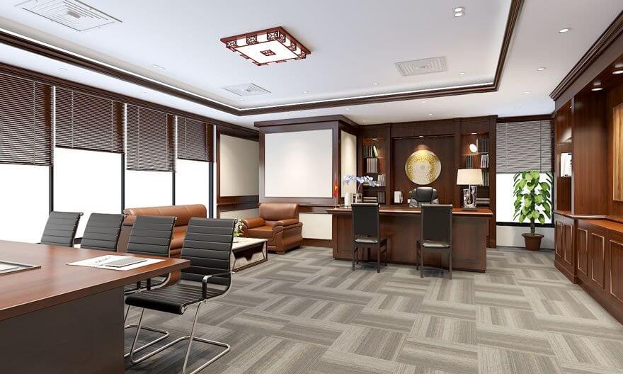 noi-that-van-phong-phu-hop-voi-phong-cach-thiet-ke-thuong-hieu-doanh-nghiep Văn phòng hiện đại với nội thất gỗ cao cấp, bàn họp lớn và ghế dựa thoải mái.