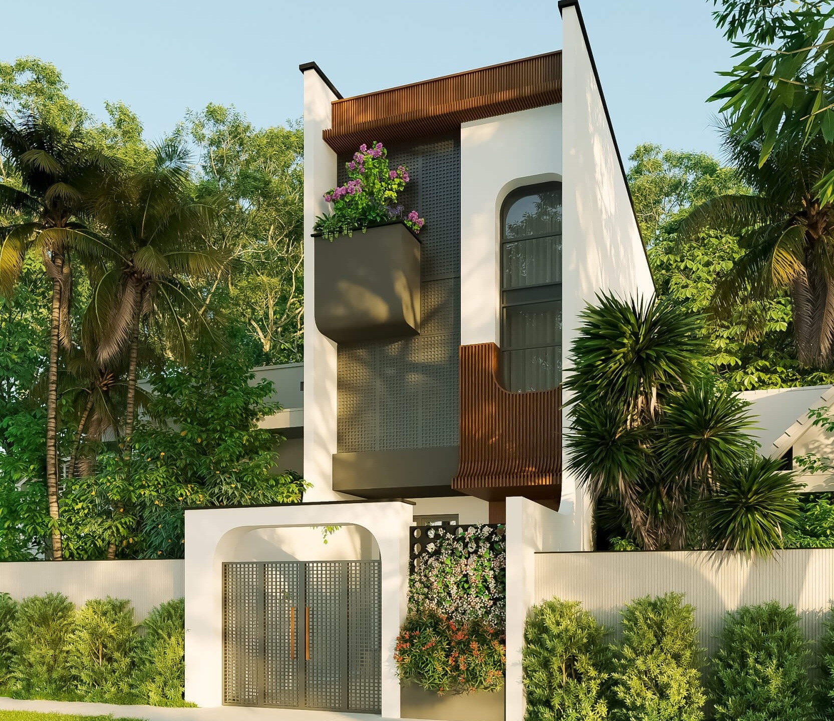 phoi-canh-mat-tien-trong-thiet-ke-nha-ngang-6m-dai-14m Phối cảnh mặt tiền trong thiết kế nhà ngang 6m dài 14m