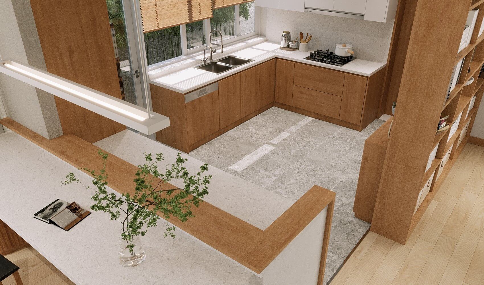 Phong cách Nhật Bản đang là một mẫu thiết kế nội thất nhà bếp được ưa chuộng