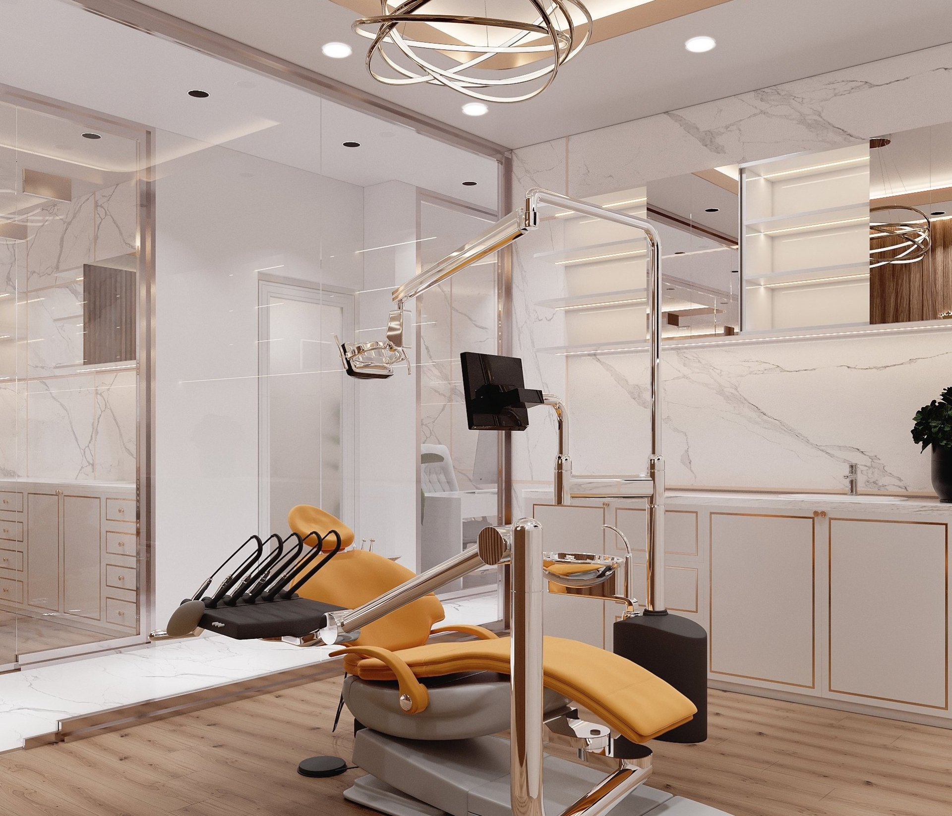 Phòng khám nha khoa với màu sắc tươi trẻ