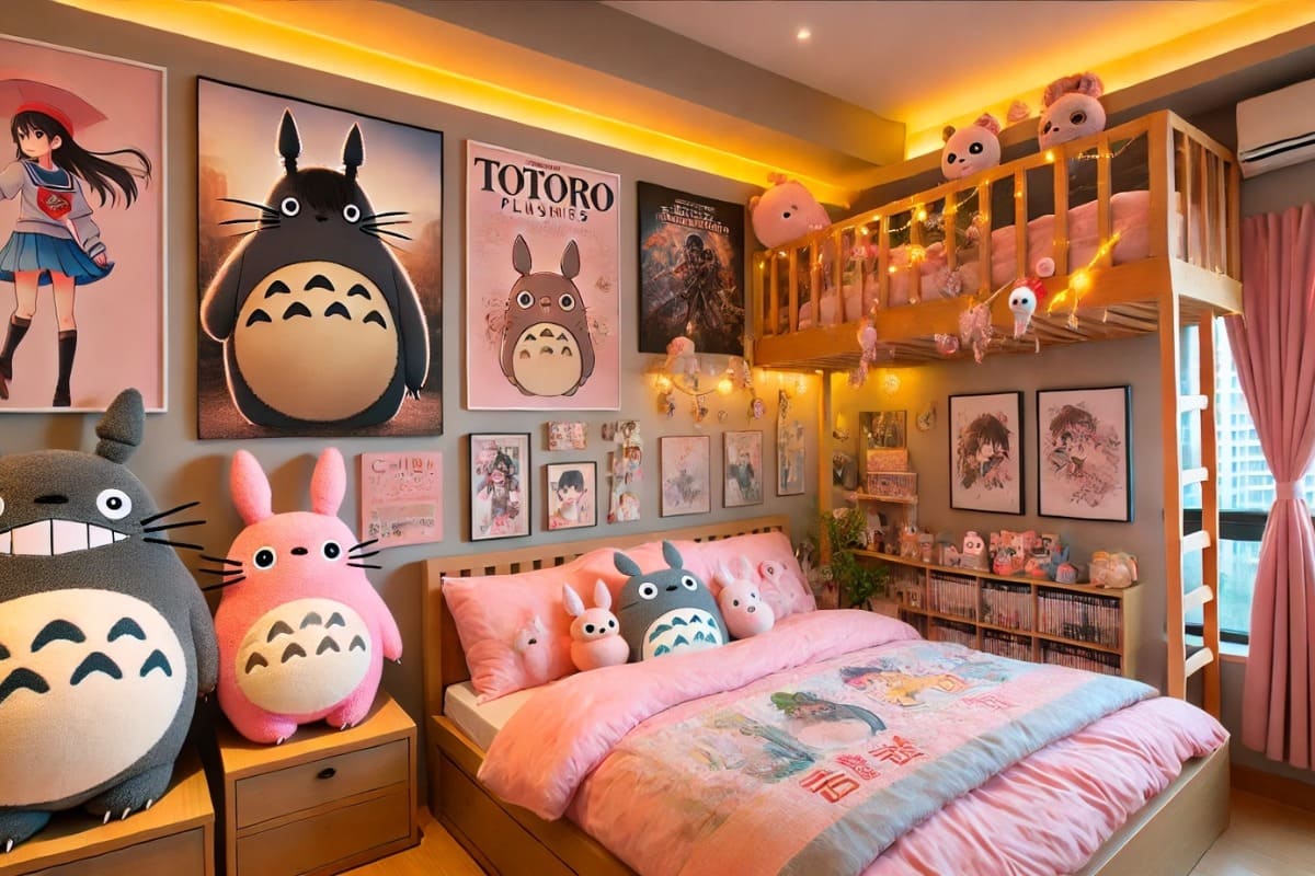 Kết hợp đồ trang trí anime trong phòng ngủ