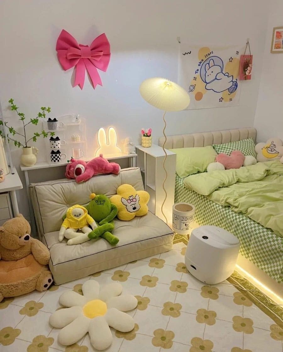 Phòng ngủ anime trang trí hình Chibi siêu dễ thương