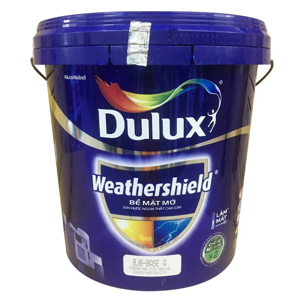 Sơn ngoại thất Dulux Weathershield Bề Mặt Mờ, thùng 18 lít, bảo vệ thời tiết tối ưu.