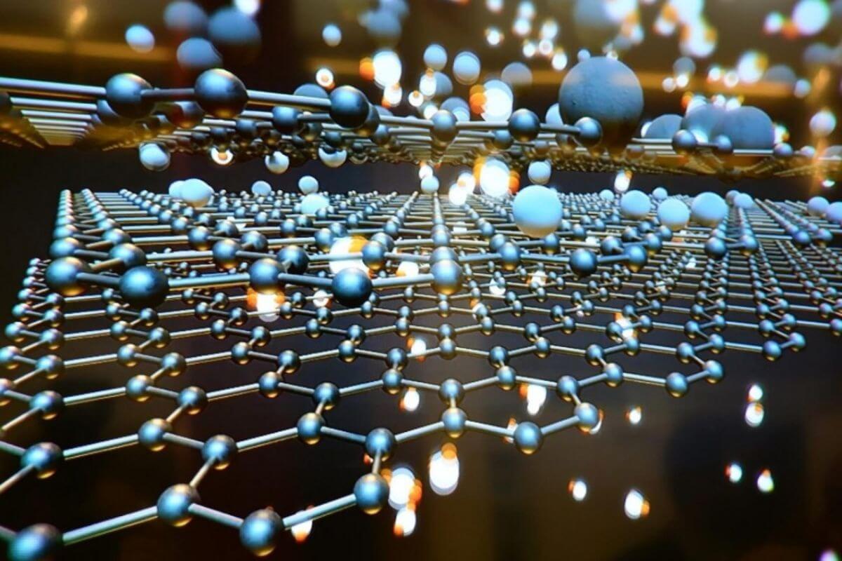 t738pzvnc51giwkqamf6 Mô hình 3D cấu trúc graphene với các phân tử liên kết chặt chẽ.