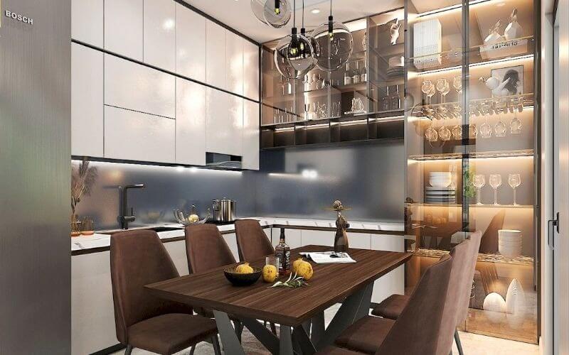 Mẫu thiết kế bếp chung cư hiện đại