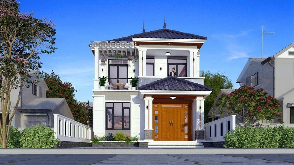 thiet-ke-ha-2-tang-7x11m-mai-nhat-1 Thiết kế hà 2 tầng 7x11m mái Nhật