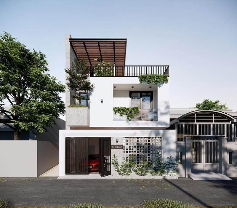 thiet-ke-ha-2-tang-7x11m-tre-trung-hien-dai-1 Thiết kế hà 2 tầng 7x11m trẻ trung, hiện đại