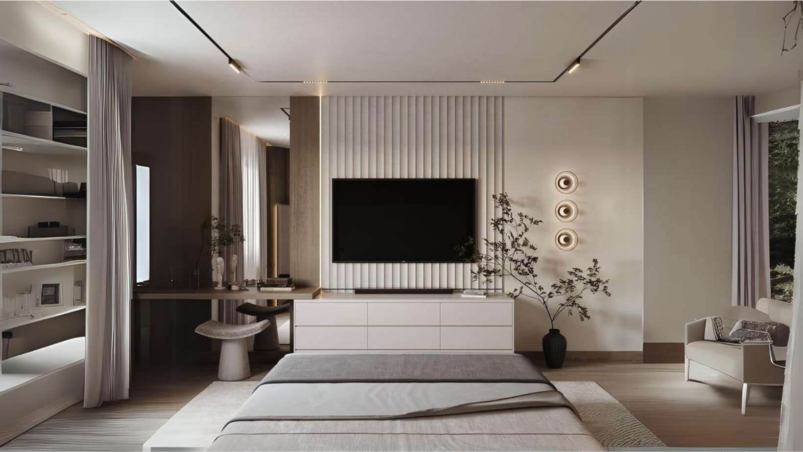 thiet-ke-ke-tivi-phong-ngu-don-gian-va-dep-2 Thiết kế kệ tivi phòng ngủ đơn giản và đẹp 2