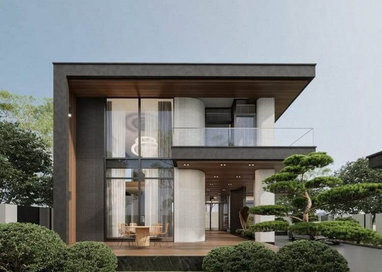 Thiết kế nhà 2 tầng 100m2 kiểu biệt thự cao cấp 2