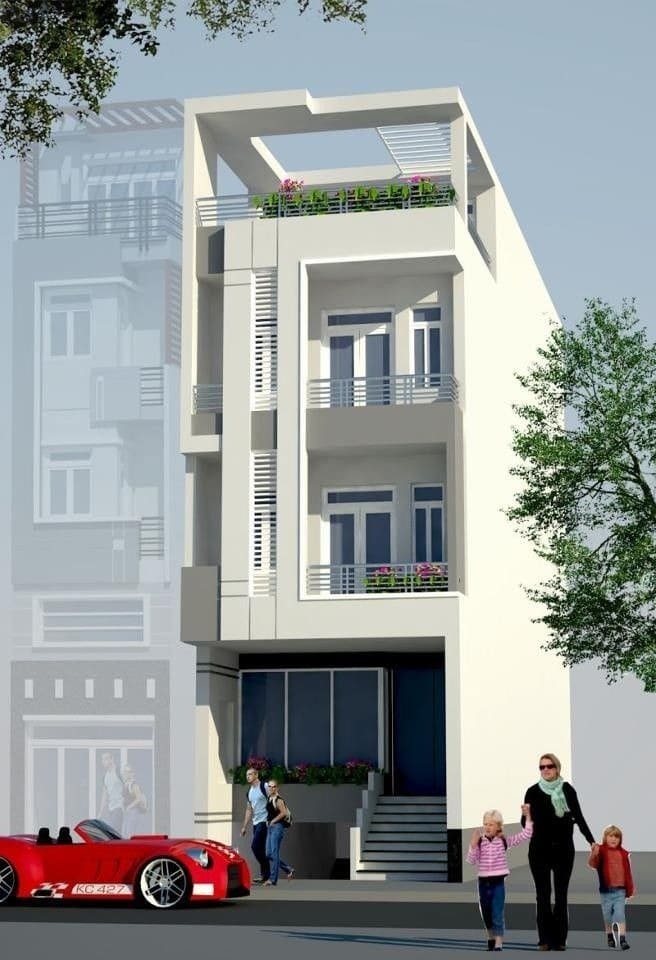 Nhà 2 tầng 3 phòng ngủ 80m2 phong cách tối giản