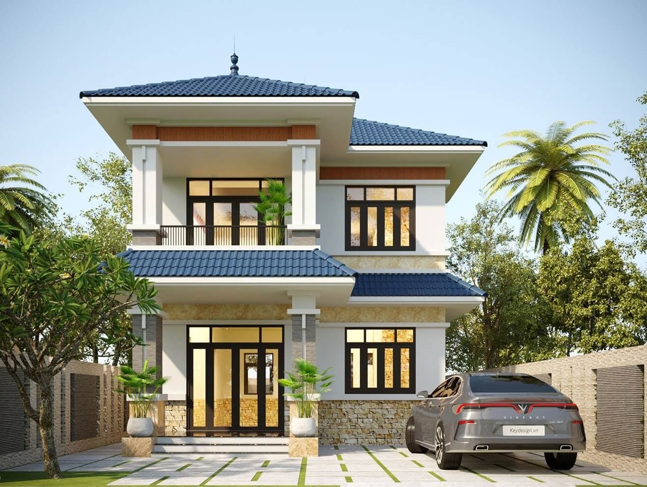 thiet-ke-nha-2-tang-7x11m-co-gara-1 Thiết kế nhà 2 tầng 7x11m có gara