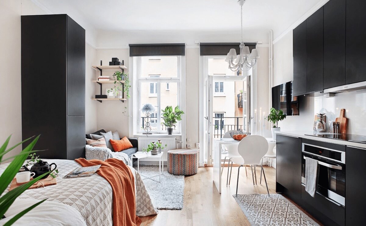 Thiết kế nhà 20m2 không có vách ngăn để tiết kiệm không gian 4