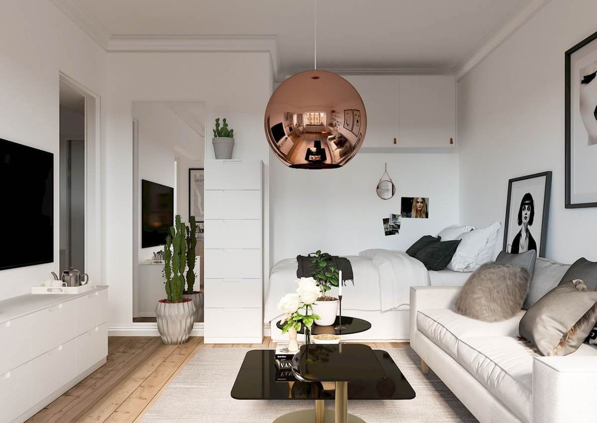 Thiết kế nhà 20m2 với gam màu trắng chủ đạo 3