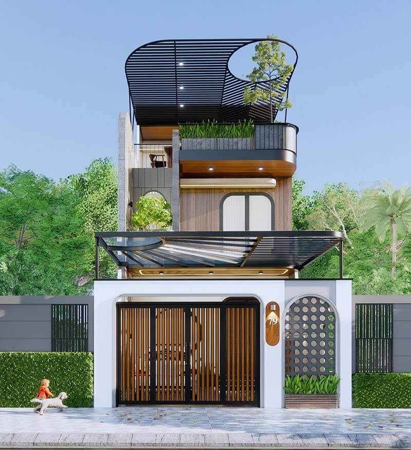 thiet-ke-nha-4x10-1-tret-1-lau-hoa-minh-voi-thien-nhien-5 Thiết kế nhà 4x10 1 trệt 1 lầu hoà mình với thiên nhiên 5