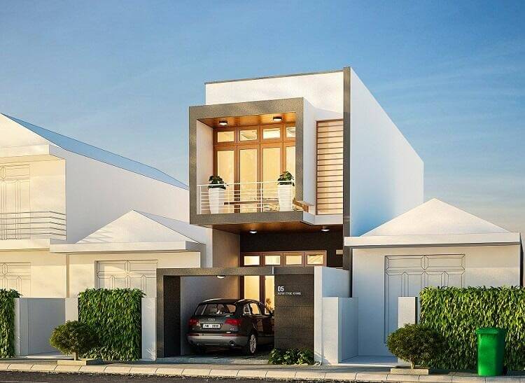 thiet-ke-nha-4x20-co-gara-mai-bang-don-gian-4 Thiết kế nhà 4x20 có gara mái bằng đơn giản 4