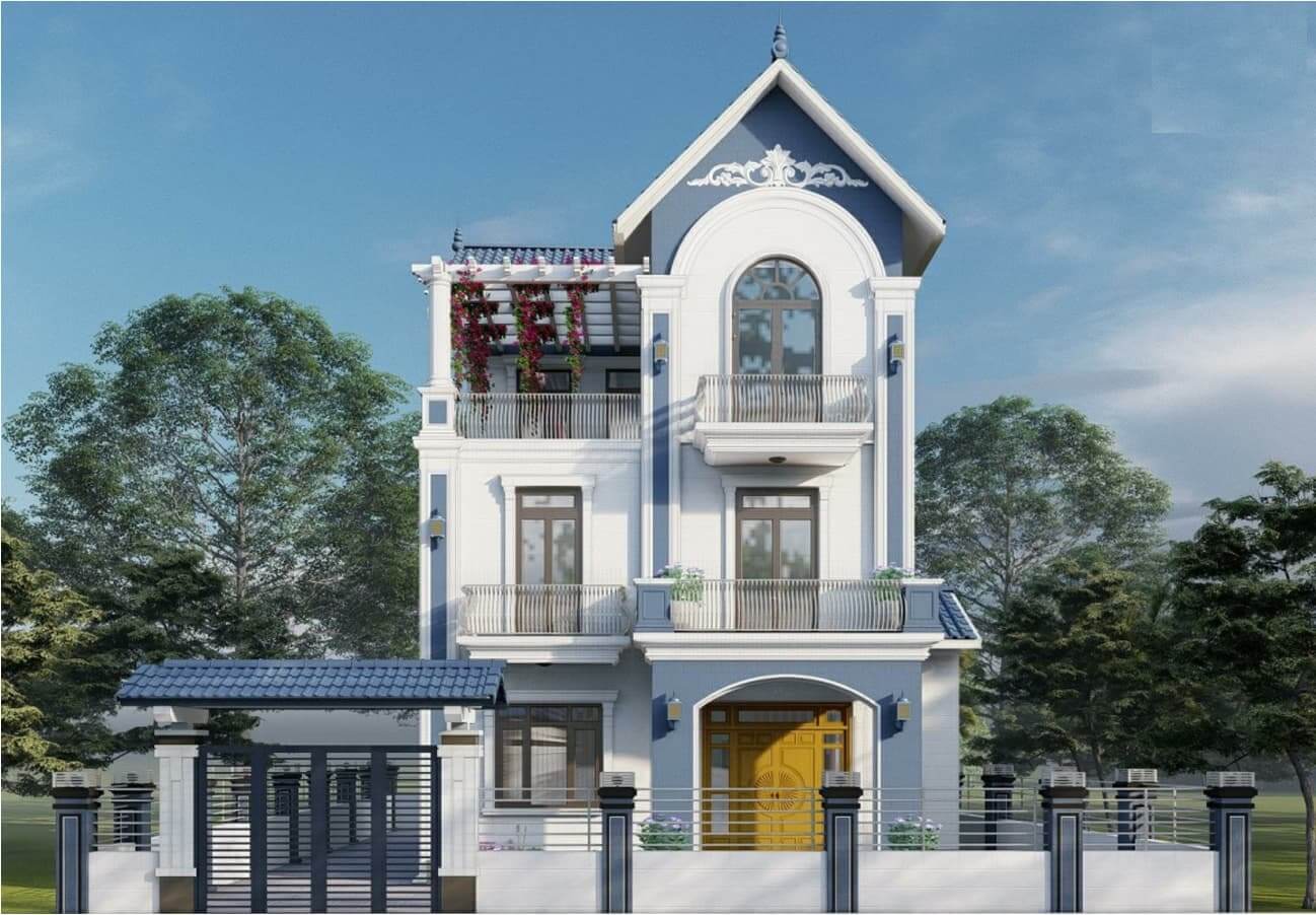 thiet-ke-nha-4x20-co-gara-mai-thai-4-phong-ngu Thiết kế nhà 4x20 có gara mái thái 4 phòng ngủ