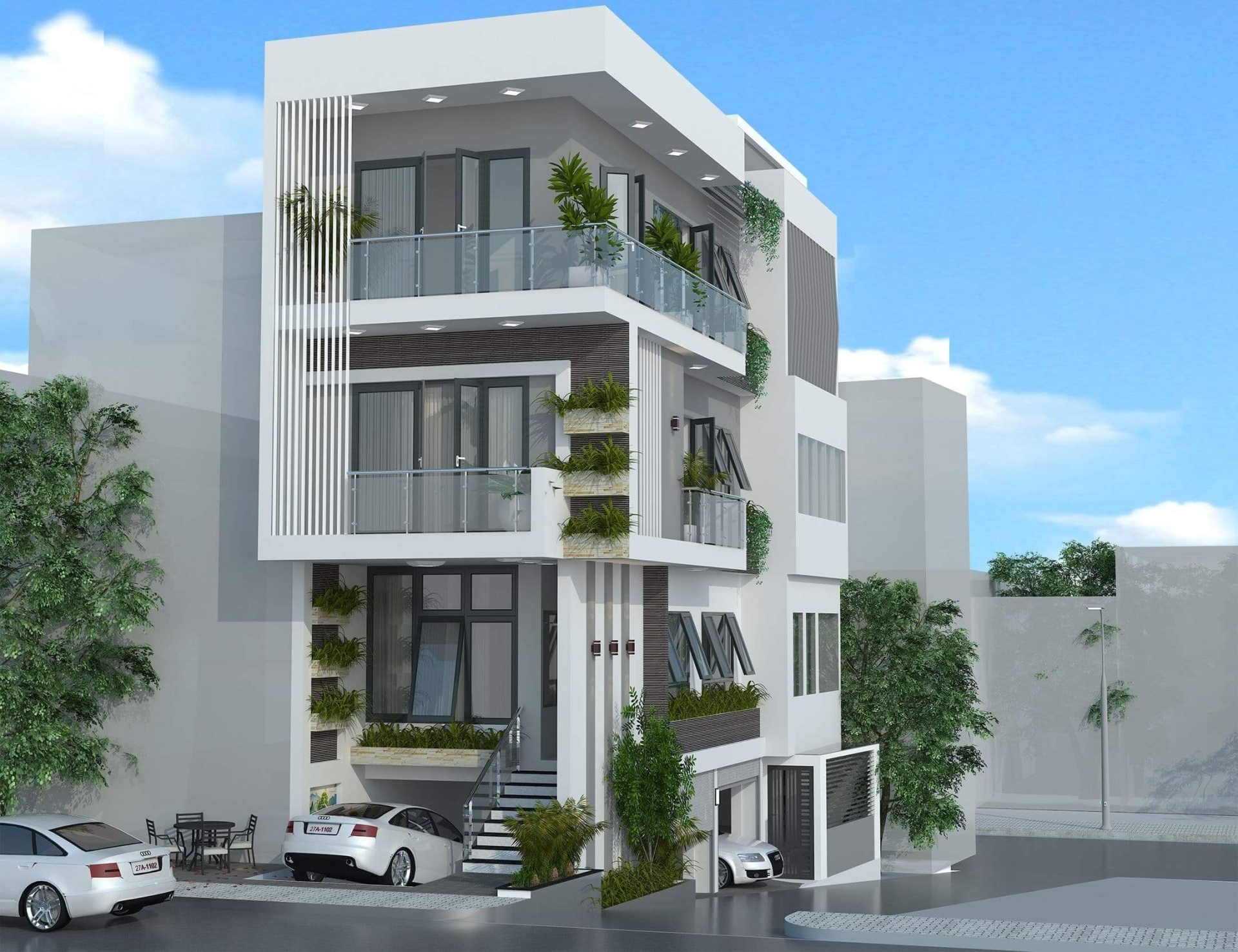 thiet-ke-nha-4x20-co-gara-phong-cach-tre-trung-khoe-khoan Thiết kế nhà 4x20 có gara phong cách trẻ trung, khỏe khoắn