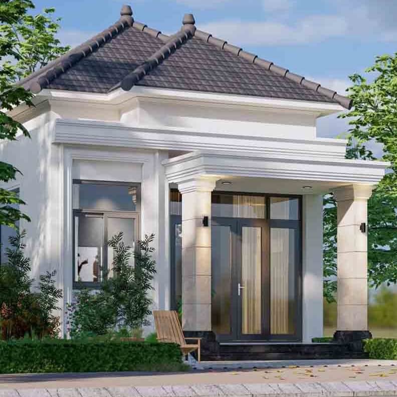 Thiết kế nhà cấp 4 5x16m mái thái độc đáo 2