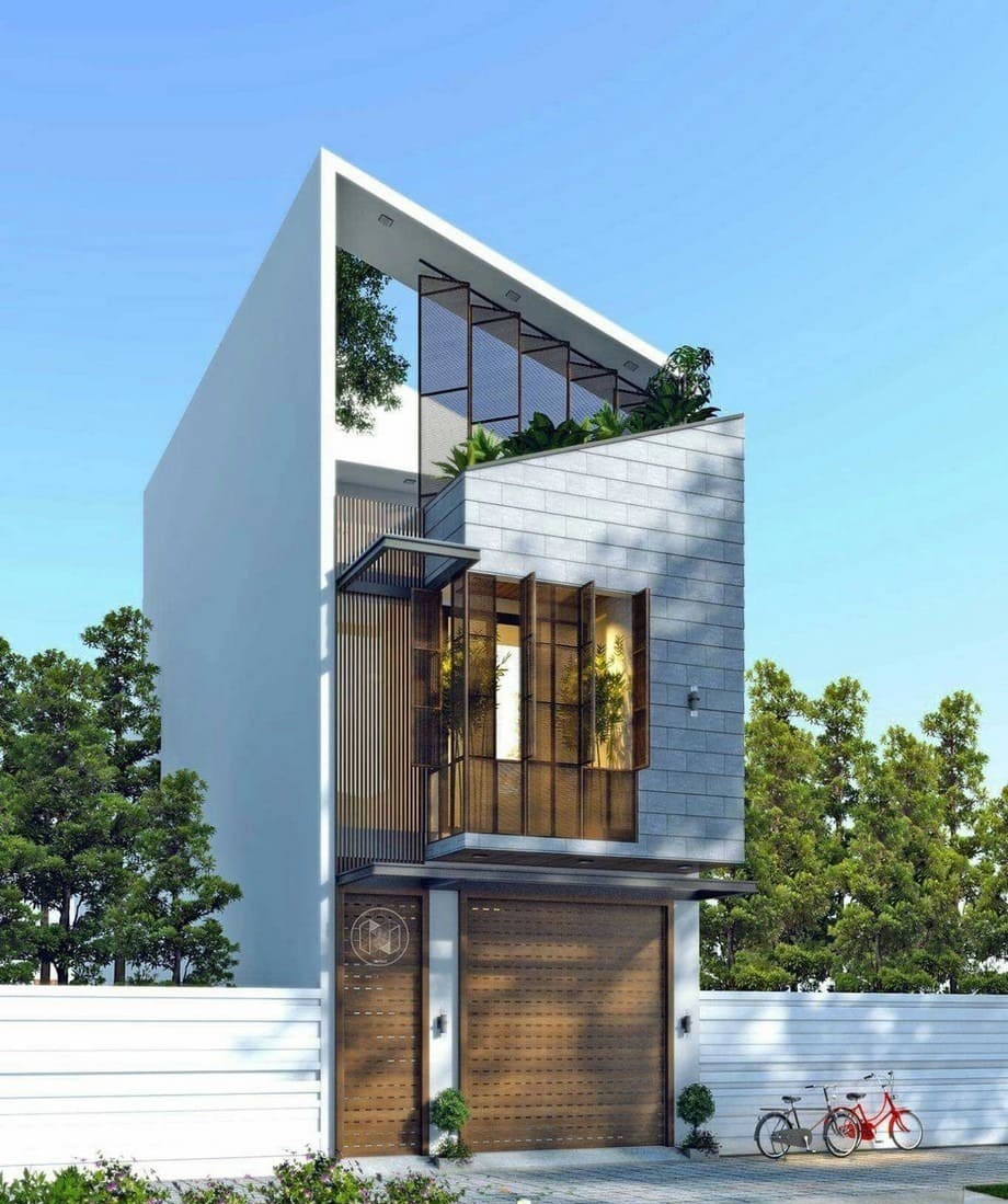 Mẫu nhà ống mái nhật mặt tiền 7m