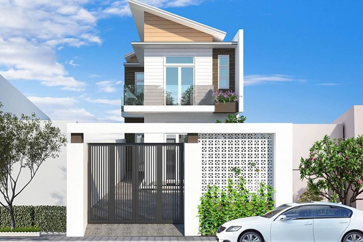 Thiết kế nhà ống 2 tầng 4.5 x15 đơn giản từ ngoại thất đến nội thất