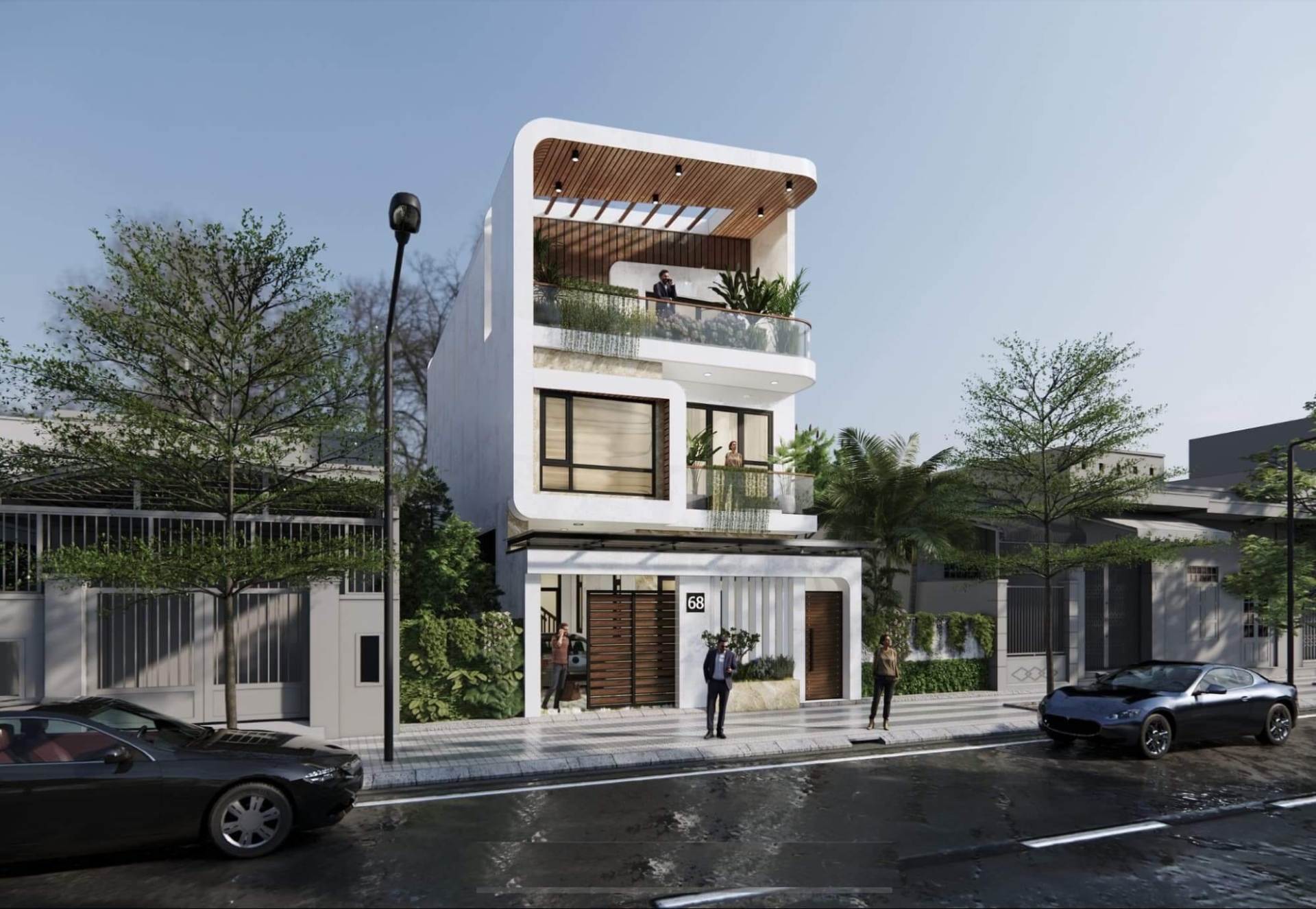 thiet-ke-nha-ong-3x15-tich-hop-gara-o-to-4 Thiết kế nhà ống 3x15 tích hợp gara ô tô 4