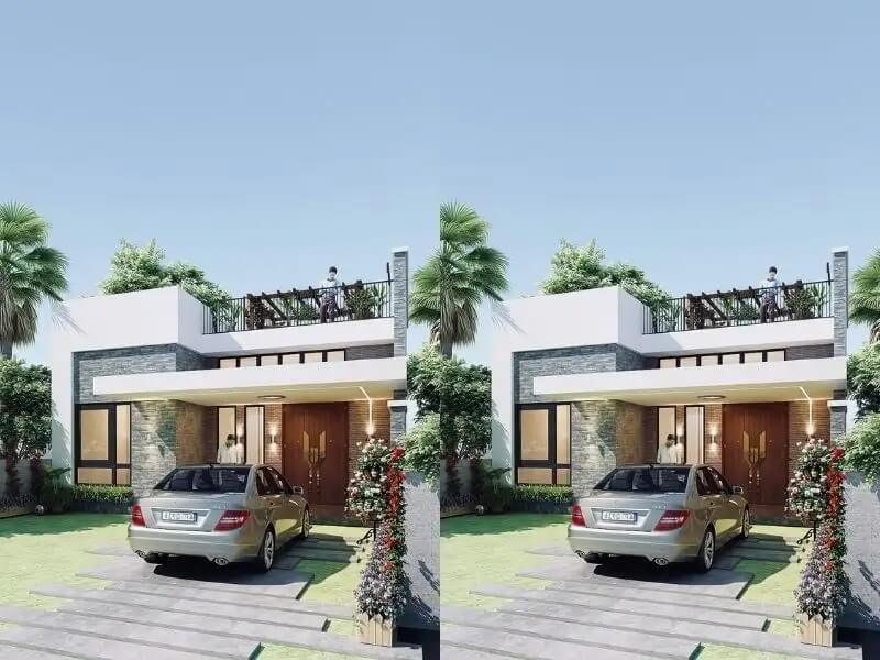 Thiết kế nhà rộng 7m dài 9m theo phong cách hiện đại 1