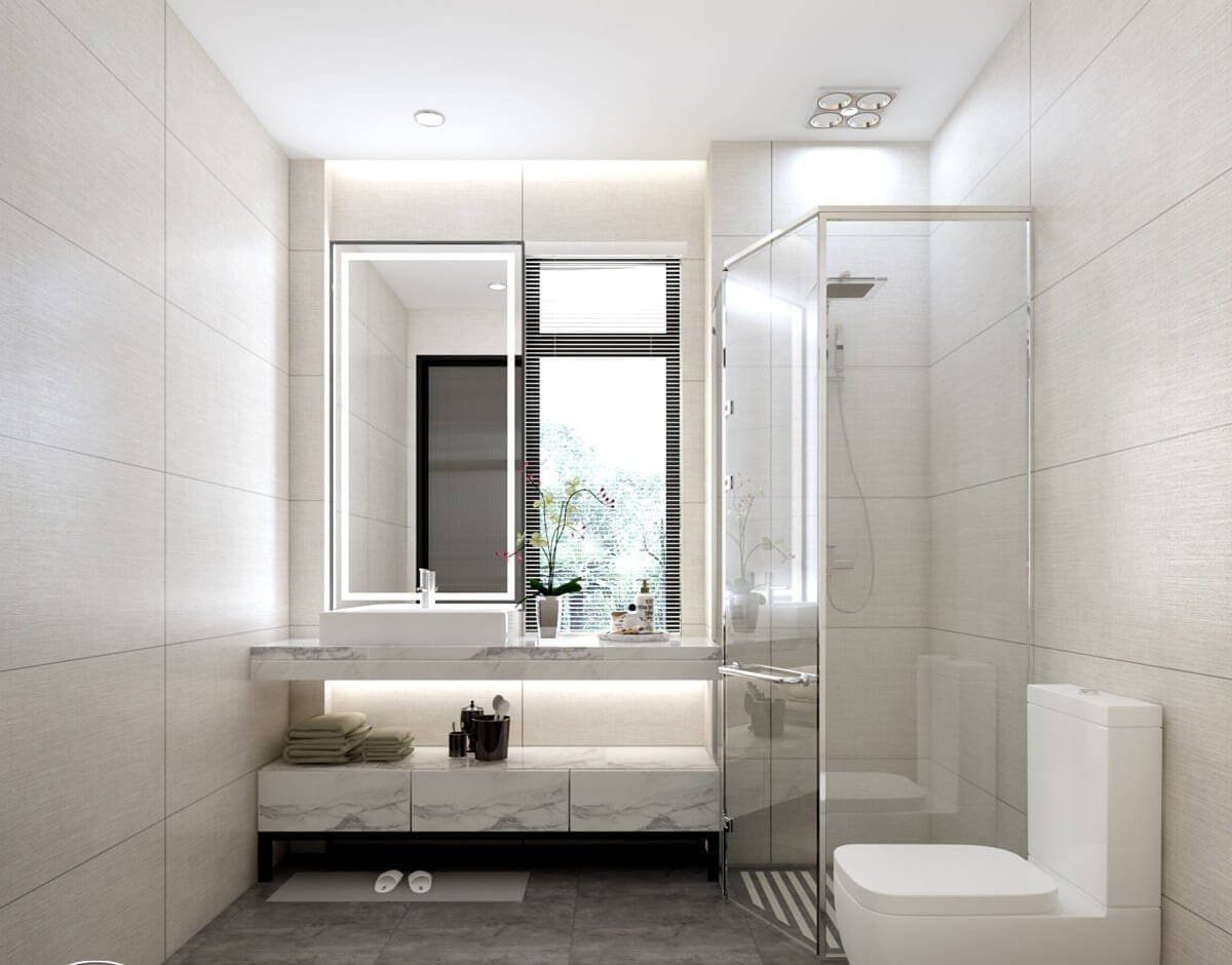 Thiết kế nhà vệ sinh cho nhà rộng 6m dài 9m