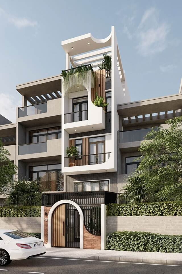 thiet-ke-nha-vuon-4x20-voi-gara-hien-dai-3 Thiết kế nhà vườn 4x20 với gara hiện đại 3