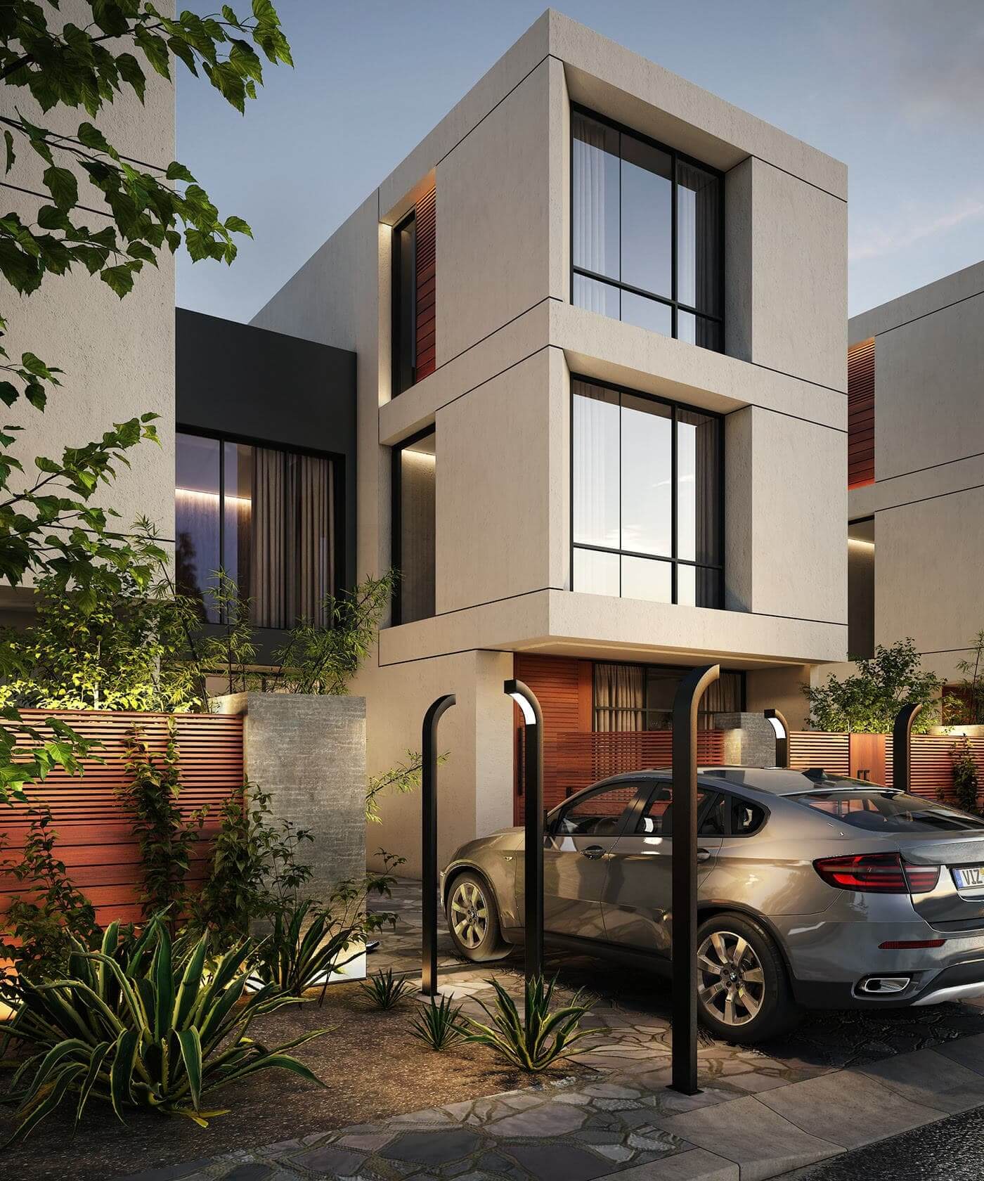 thiet-ke-nha-vuon-4x20-voi-gara-hien-dai Thiết kế nhà vườn 4x20 với gara hiện đại 1