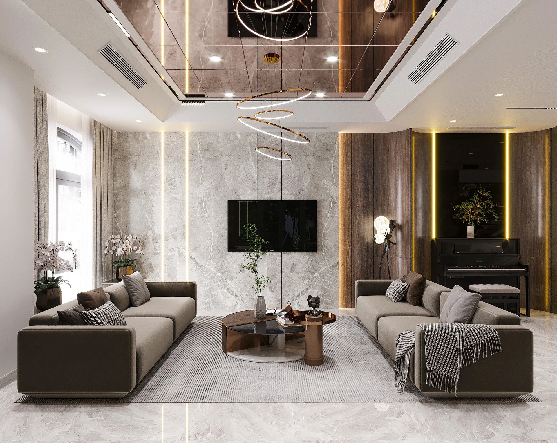 Thiết kế nội thất 105m2 phong cách Luxury sang trọng 3