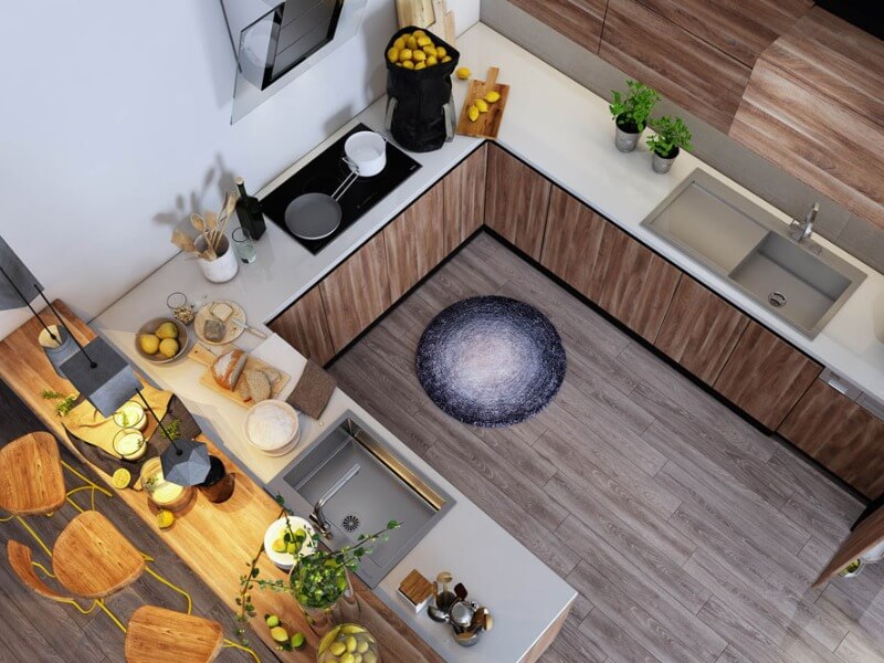 Thiết kế nội thất bếp chung cư chữ U 2