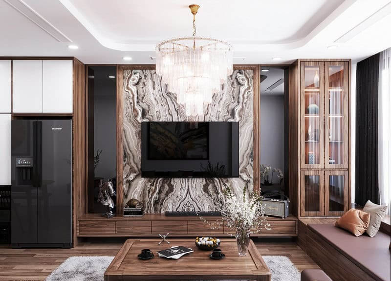 thiet-ke-noi-that-can-ho-go-oc-cho-tu-nhien-mau-6 Thiết kế nội thất căn hộ gỗ óc chó tự nhiên - Mẫu 6