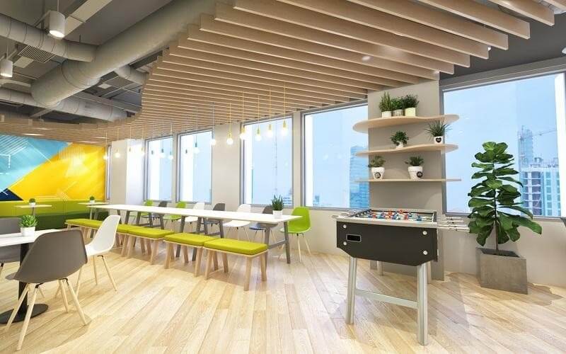 Thiết kế nội thất văn phòng tối giản khu vực pantry