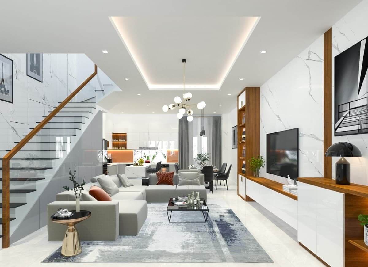 Thiết kế phòng khách nhà 6x18m