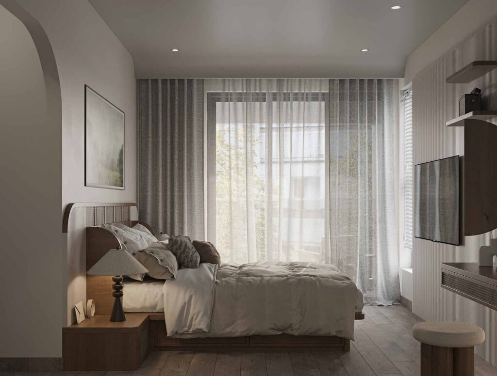 Thiết kế phòng ngủ trong căn hộ 105m2