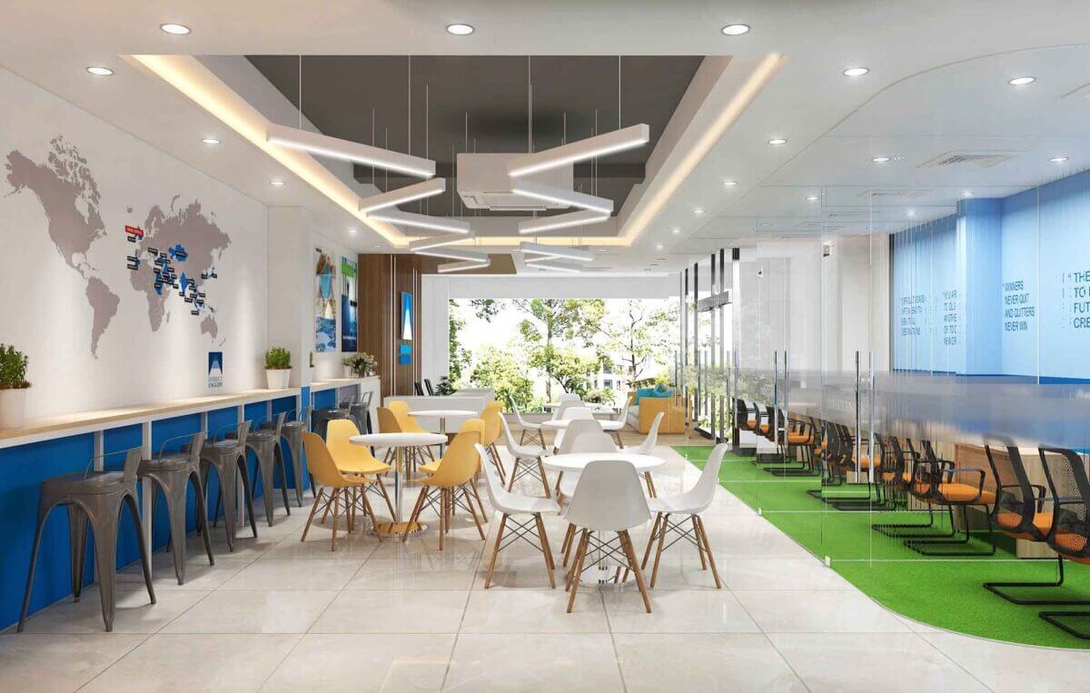 Thiết kế với tone xanh dễ thương