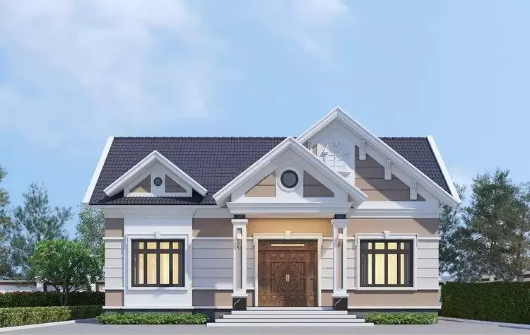 Thưởng thức vẻ đẹp độc đáo và quyến rũ của mẫu nhà mái Thái 3 gian